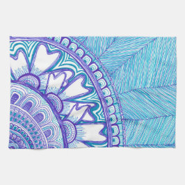 Blå menyfliksvinnare kökshandduk