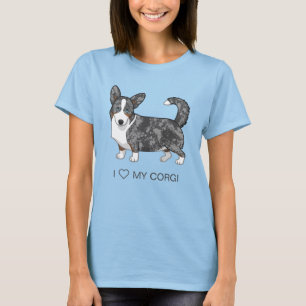 Blå Merle Cardigan Welsh Corgi-Hundälskare T Shirt