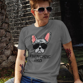 Blå Merle Fransk Bulldog Frenchie Pappa T Shirt