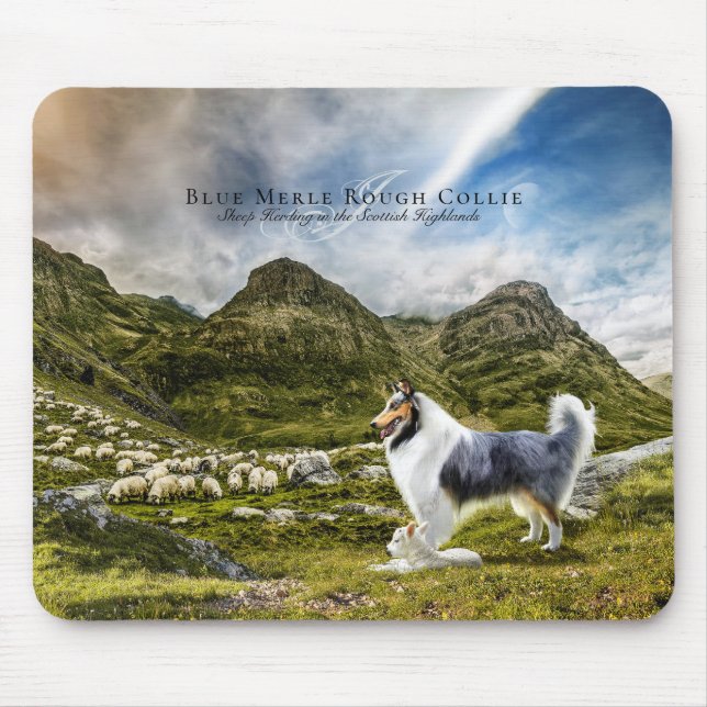 Blå Merle Rough Collie, Personlig Musmatta (Framsidan)