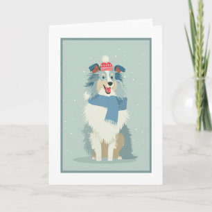Blå Merle Sheltie Hölsalut Kort