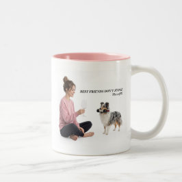 Blå Merle Sheltie Vin Humor Present Två-Tonad Mugg