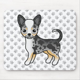 Blå Merle Smooth Coat Chihuahua Hund & Tassar Musmatta