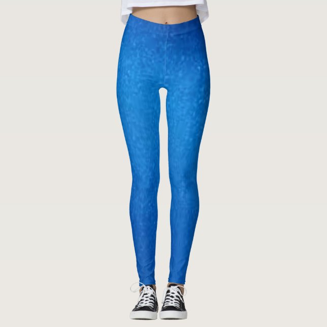BLÅ METALLFLAGOR  LEGGINGS (Framsida)