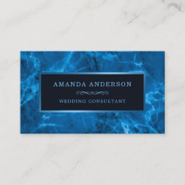 Blå metallisk Ram och marmor| Affärskort Visitkort