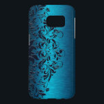Blå metalliska struktur och Midnight Blue Snöre Galaxy S5 Skal<br><div class="desc">Elegant blå metallisk struktur och mörk midnattblått blommigt snöre. Alla färg-kombinationer kan begäras via e-post.</div>