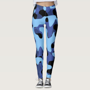 Blå militärkamouflage leggings