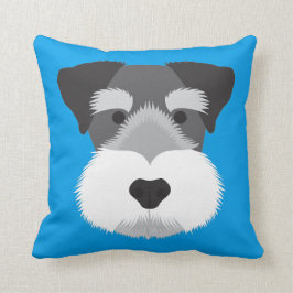 Blå Miniature Schnauzer Kudde