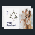 Blå minimalistisk akvarellstjärna 2021 Hanukkah  Julkort<br><div class="desc">© Gorjo Designs. Skapad för dig via Zazzle-plattformen.

// Behöver du hjälp med att anpassa din design? Har du andra idéer? Kontakta mig (Zoe) direkt via kontaktknappen nedan.</div>