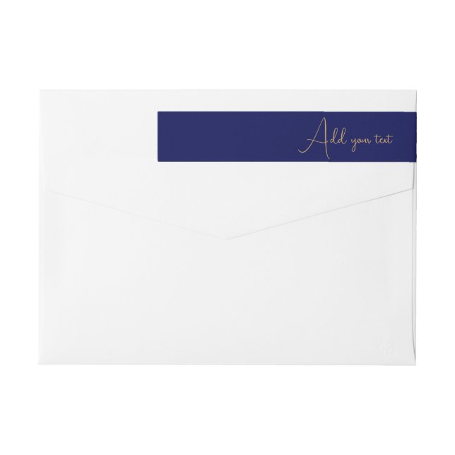 Blå minimalistisk anpassad namn  etikettband (Baksidan)