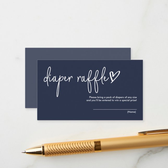 Blå, minimalistisk babystölder, dykare Raffle Tilläggskort (Fram/Back In Situ)