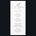 Blå, minimalistisk, enkel, platt meny<br><div class="desc">Elegant och modern,  marinblå minimalistisk meny. Fullständig meny för anpassadet för bröllop eller händelsen.</div>