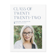 Blå minimalistisk klass 2022 Fotoexamen