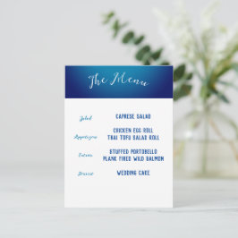 Blå minimalistisk menykuvert vykort
