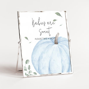 Blå, minimalistisk Pumpkin Spädbarn är Sweet Poster