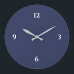 Blå minimalistisk stor klocka<br><div class="desc">Modern klocka har en minimalistisk design i en blå och vit färg-palett. En enkel design med vita siffror i blå bakgrund. Ett trendig till ditt kök, vardagsrum eller kontorsvägg, en tänkbar modern kontorsgåva eller en modern hemgåva till vilken tillfälle som helst. Du kan anpassa genom att använda fält eller anpassa...</div>