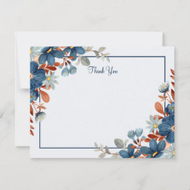 Blå minimalistisk tack anteckningskort