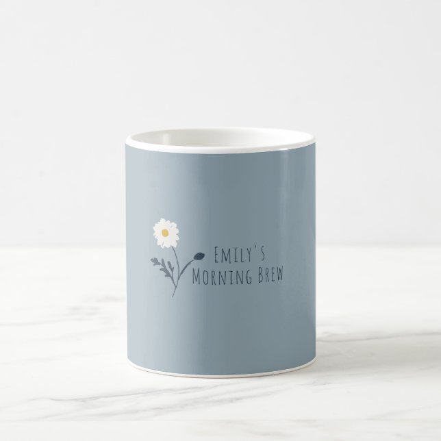 Blå minimalistisk tusenskönast & text Modern bondg Kaffemugg (Center)