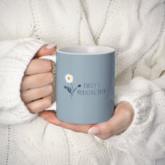 Blå minimalistisk tusenskönast & text Modern bondg Kaffemugg