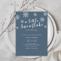 Blå minsta lilla Boho Blue Winter Baby Shower