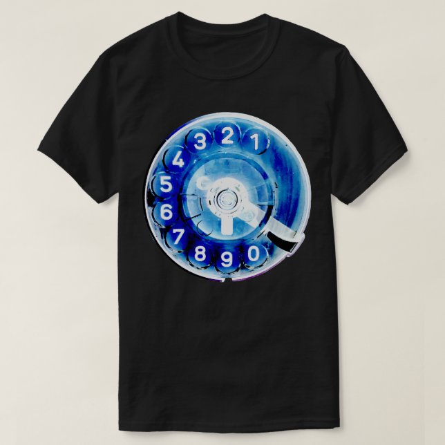 Blå Mobil uppringning T Shirt (Design framsida)