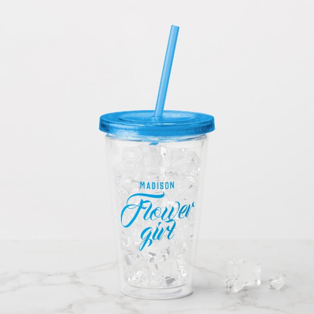 Blå, modern Bröllop-gåva från Blå Namn Take Away Mugg (Baksida Ice)