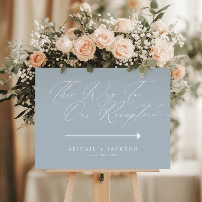 Blå Modern Bröllopsriktning Mottagning Den Här Vag Poster (Skapare uppladdad)