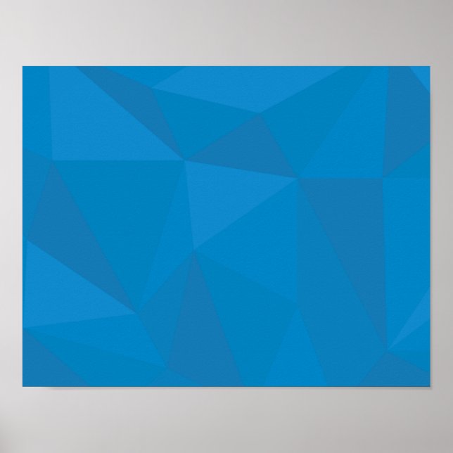 Blå, modern, coola, trendig, trianglar för futuris poster (Framsidan)
