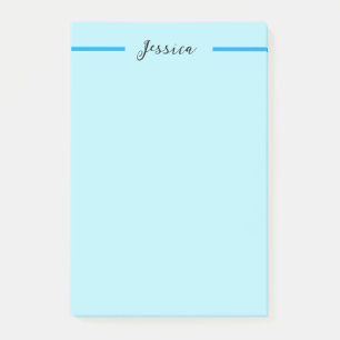 Blå Modern Elegant Enkel Enkel Professionell Namn Post-it Block