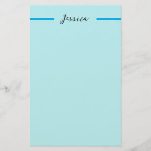 Blå Modern Elegant Enkel Professionell Namn Brevpapper