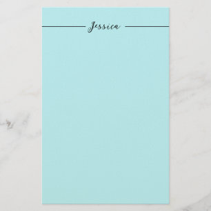 Blå Modern Elegant Enkel Professionell Namn Brevpapper
