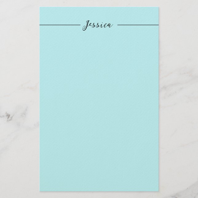 Blå Modern Elegant Enkel Professionell Namn Brevpapper (Framsida)