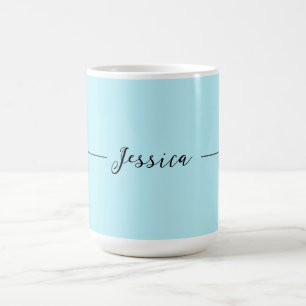 Blå Modern Elegant Enkel Professionell Namn Kaffemugg