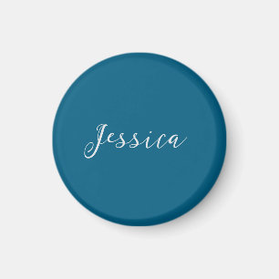 Blå Modern Elegant Enkel Professionell Namn Magnet