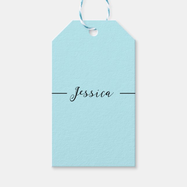 Blå Modern Elegant Enkel Professionell Namn Presentetikett (Framsidan)