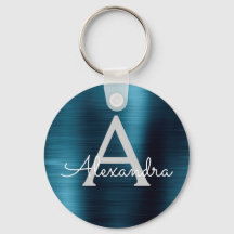 Blå Modern Falsk Rostfritt Stål Monogram