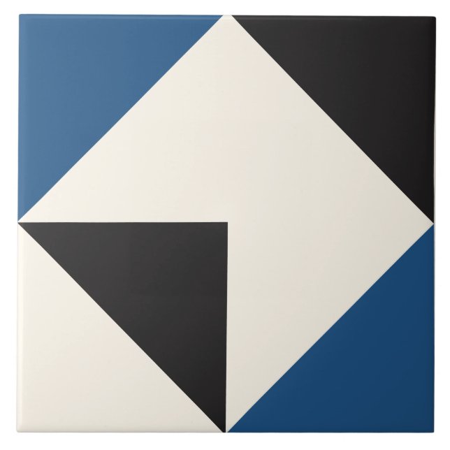 Blå Modern Geometrisk Form Mönster Kakelplatta (Framsidan)