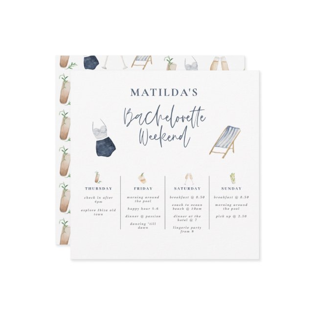 Blå, modern giffelbachelorette helg (Fram/Back In Situ)