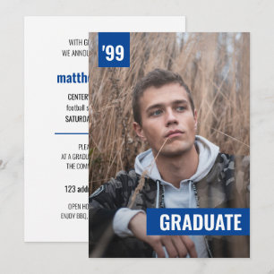 Blå Modern och Djärv Fotobjudan till Examen Inbjudningar