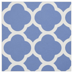 Blå modern quatrefoil stor tyg