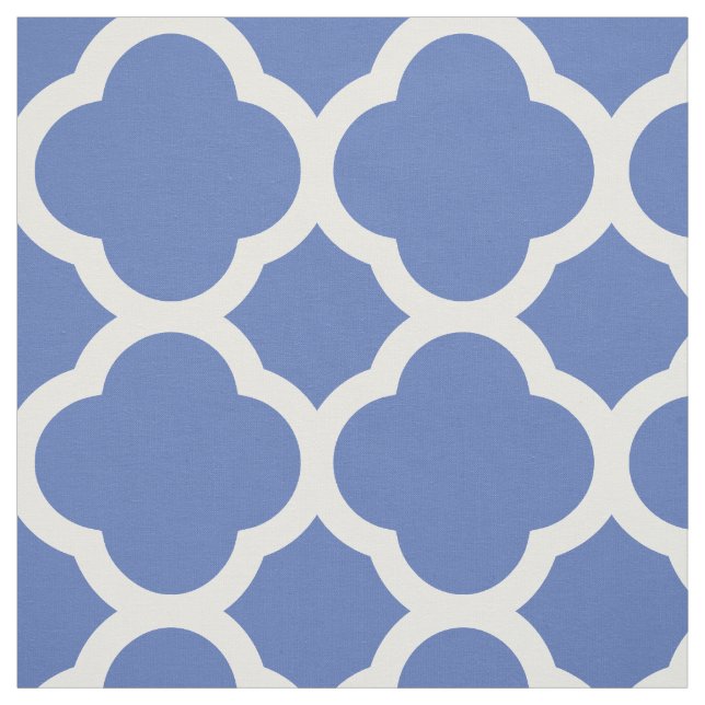 Blå modern quatrefoil stor  tyg (Provkarta)