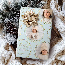 Blå modern skrift God Jul Familj 6 foto Presentpapper