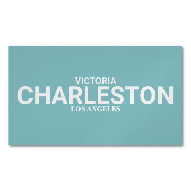 Blå modern typ magnetiska visitkort (Framsida)