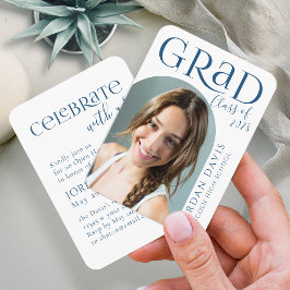 Blå modern välvd fotoförgradueringsmeddelande tilläggskort