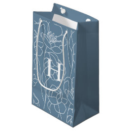 Blå Modern Vildblomma Monogram