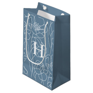 Blå Modern Vildblomma Monogram