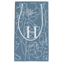 Blå Modern Vildblomma Monogram