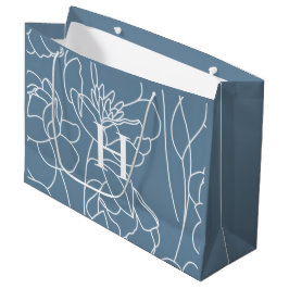 Blå Modern Vildblomma Monogram Namn