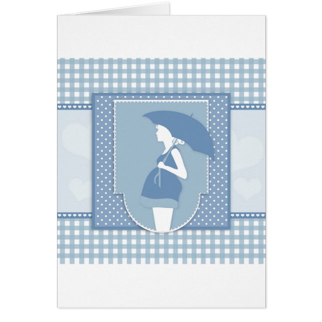 blå moderskap hälsningskort (Framsidan)