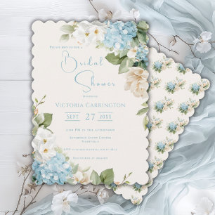 Blå Möhippa för Hydrangea-Blommigtens Elegant Inbjudningar